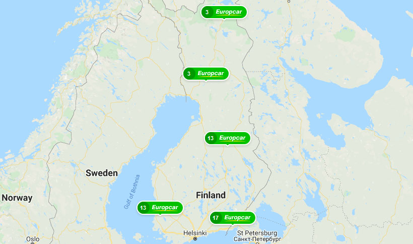 Finland locations map