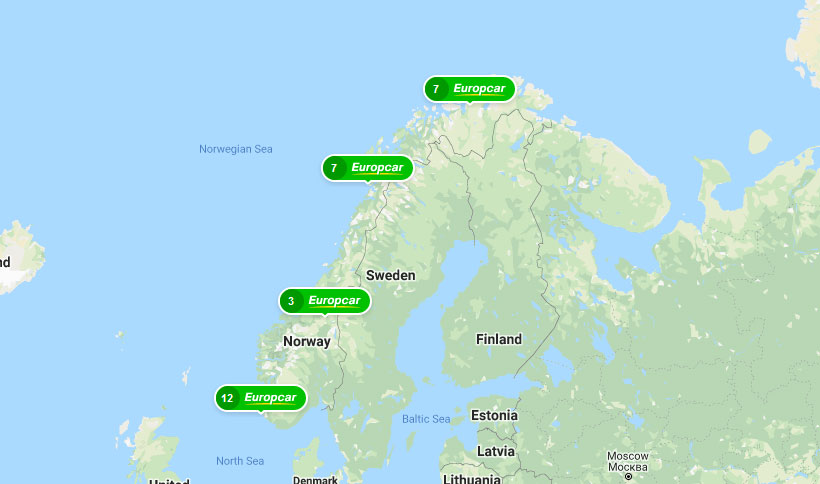 Norway locations map