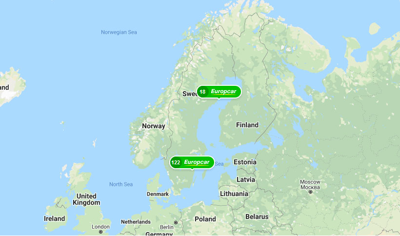 Sweden locations map